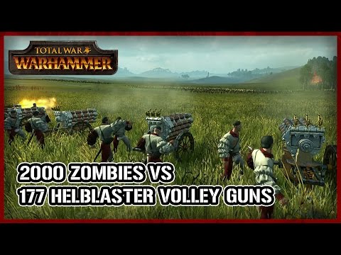 Total War: Warhammer - 2000 Zombies vs 117 Helblaster Volley Guns