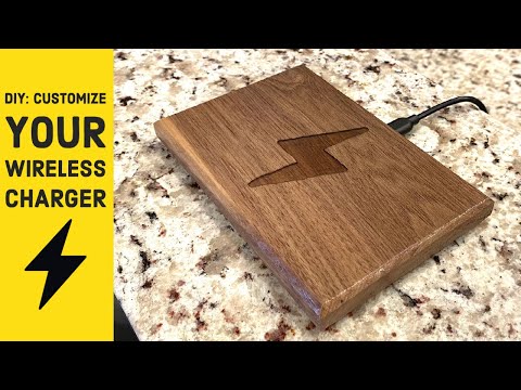 DIY Wireless Phone Charging Station - Walnut with Epoxy Design