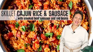 CAJUN RICE AND SAUSAGE | Great skillet dinner