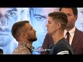 VASYL LOMACHENKO & LUKE CAMPBELL HAVE LONG & TENSE FACE TO FACE AT THEIR FINAL PRESS CONFERENCE