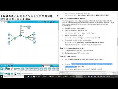 4.3.8 Packet Tracer - Configure Layer 3 Switching and Inter-VLAN Routing