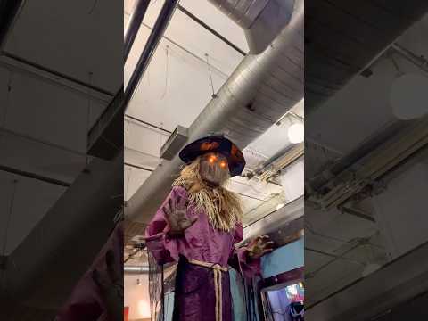Insane possesed scarecrow jumps from 5Ft to 10 ft!! Spirit Halloween oversized animatronic #shorts