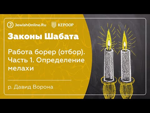 Законы Шабата. Урок 28: Работа борер (отбор). Часть 1: Определение мелахи