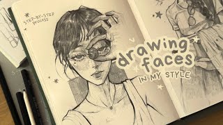 drawing faces in my style ⋆゚