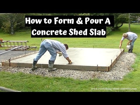 How To Form, Pour, And Finish A Concrete Shed Slab! DIY!
