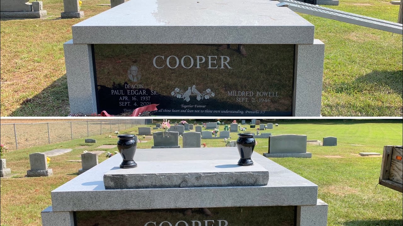 Grey granite Vase block installation along with two Blk granite vases