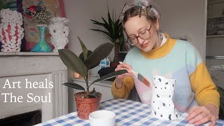 A Cozy & Creative Day: making pottery at home, new Art projects & letting go of limiting beliefs ✨