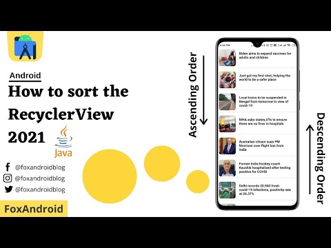 How to Sort Recyclerview items || Sort Recyclerview in Ascending or Descending Order || Foxandroid