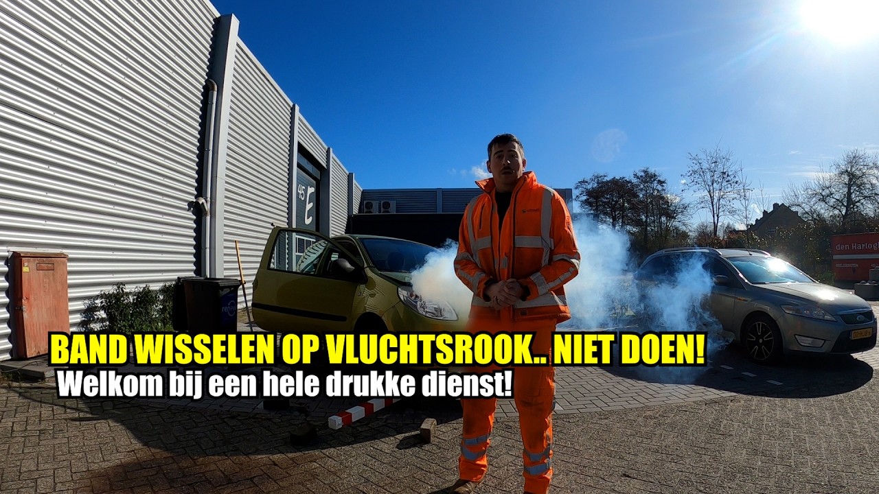 Wissel je band niet op vluchtstrook!!