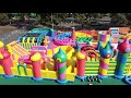 drone video of the worlds largest bounce park