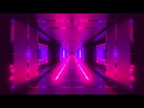 Pink Color Tunnel Corridor Sci-fi Neon Lights Background - 1 Hour