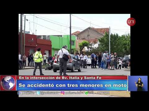 Tres menores heridos en un accidente de moto