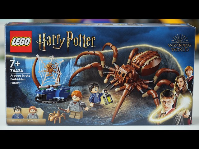 Vídeo relacionado con LEGO Harry Potter Aragog in The Forbidden Forest, juego de juguete de araña para niños, coleccionable de Harry Potter con criatura mágica y 2 minifiguras, juguete de Harry Potter para niños y niñas de