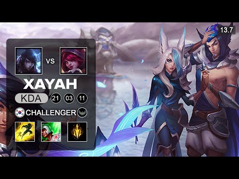 Xayah vs Aphelios ADC - KR Challenger - Patch 13.7 Season 13