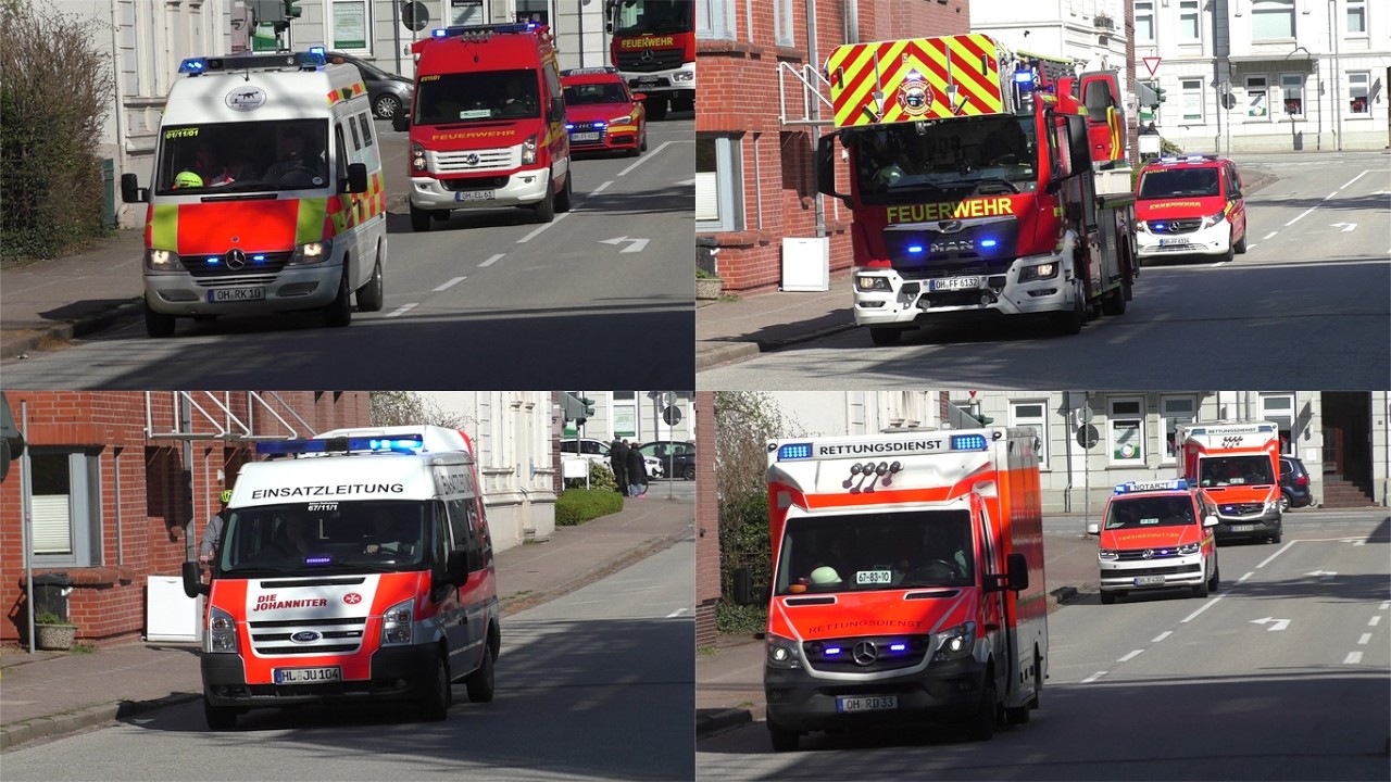 [Segelboot brennt auf der Ostsee] Einsatzfahrten zur Großübung in Neustadt in Holstein