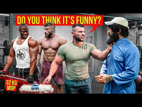 The Cleaner was SCARED | Aggressive bodybuilder vs 32KG MOP GYM PRANK
