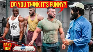 The Cleaner was SCARED | Aggressive bodybuilder vs 32KG MOP GYM PRANK