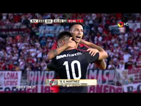 Gol de Martínez. River 2 - Quilmes 1 | Primera División 2016 - Fecha 01