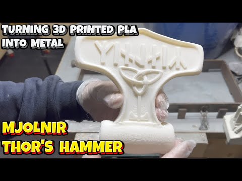 Turning 3D Print PLA into Aluminium Bronze - Mjolnir - Thor's Hammer - Molten Metal - Let's Cook!