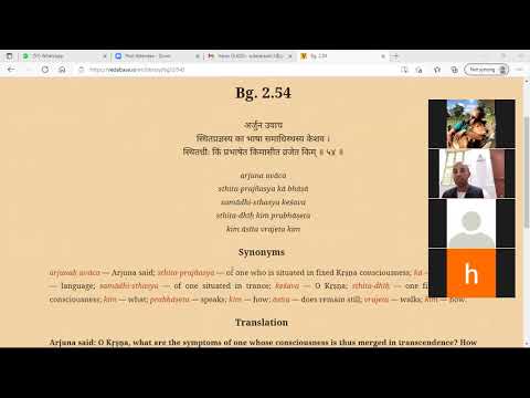 Session 8 - Bhagavad Gita Module 1 - HG Chaitanya Prasad Pr:Bhakti Shastri: Gachibowli Satsang Group