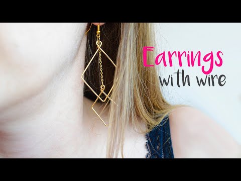 DIY How to make  EASY WIRE EARRINGS 💖🧡💛💚
