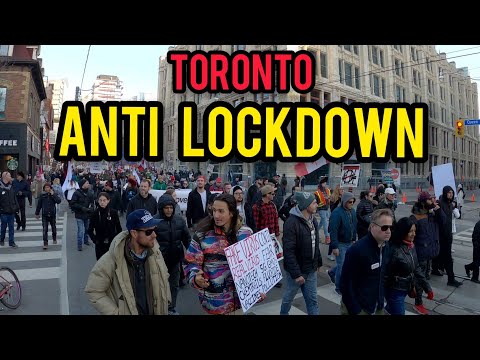Anti-lockdown Protest, in Downtown, Toronto, Saturday November 28, 2020 ,Canada 4k