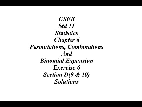 GSEB 11th Statistics Ch 6 Ex 6 Section D (9 & 10)