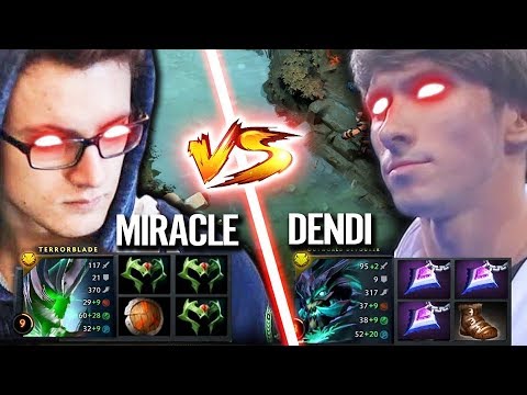 Miracle vs Dendi - WTF Build Full Basic Item Carry Fun Game Dota 2 Miracle- Terrorblade