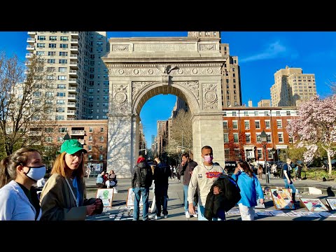 ⁴ᴷ⁶⁰ Spring Season Walk in New York City | Virtual Travel Around NYC