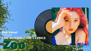 Red Velvet(레드벨벳) - Zoo / Line Distribution + Lyrics (파트분배 + 가사)