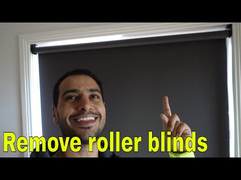 Part of a video titled How to remove roller blinds - window blind roll take down - YouTube