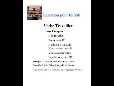 Verbe Travailler au passé composé #Verbe du 1er groupe.