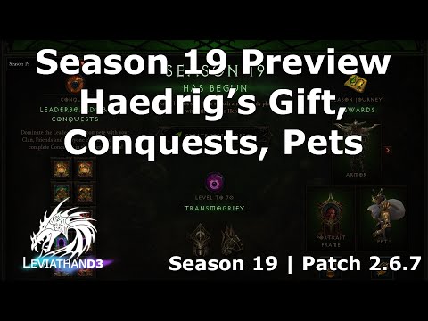 [Diablo 3] Season 19 Preview - Haedrig's Gifts, Conquests, Angelic Goblin, and Portrait of Valor