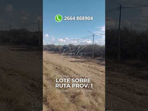 Venta de Terreno 1.000m² sobre Ruta 1 Los Molles San Luis | USD 29.000