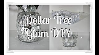 NEW|| 3 Glam Dollar Tree DIY's||Tray Vase and Candle Stand