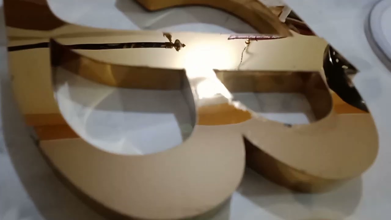 Titanium gold 3D box type embossed hallow letters  shop online  letters.artsNprints.com