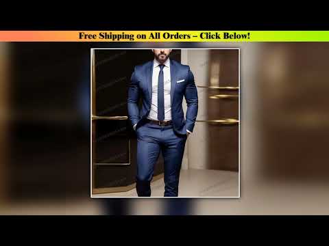 New Navy Blue Acetate Satin Men Suit Party Prom Special Business Groom Groomsman Wedding Male