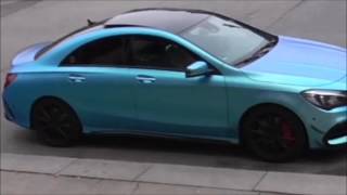 Crazy ride in Mercedes CLA 45 AMG Blue flip flop + Acceleration in Munich