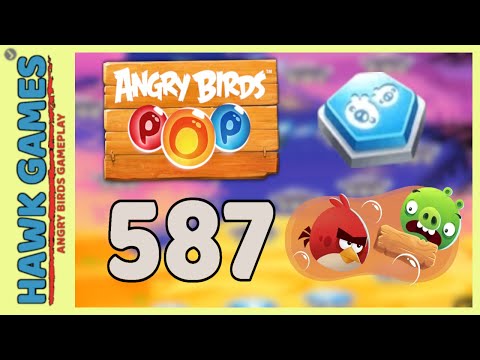 Angry Birds Stella POP Bubble Shooter Level 587 - Walkthrough, No Boosters