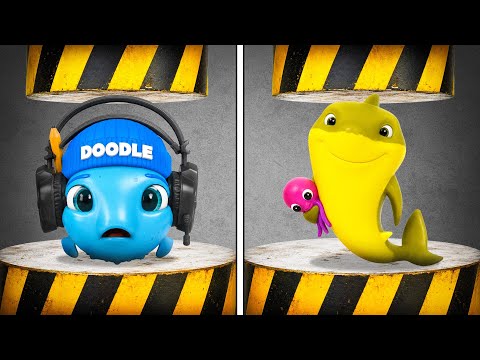 Doodle and Arkey vs Hydraulic Press!