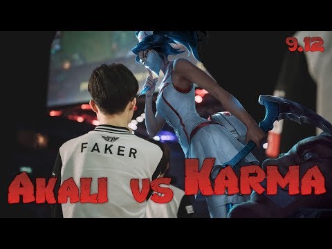 Faker - Akali vs Karma Mid - LoL Season 9 KR Ranked | League Of Legends