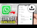 How To Turn Off Media Auto Download In Whatsapp Full Guide