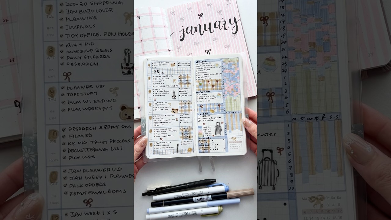 January weekly planner idea! 🐳🧸 #planwithme #plannercommunity #bujo #plannerstickers #notebook