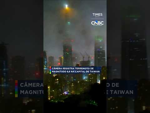 Câmera registra terremoto de magnitude 6,6 na capital de Taiwan #shorts