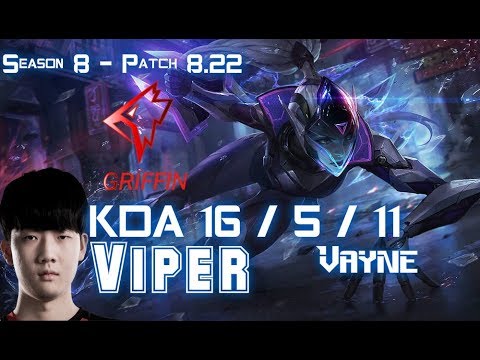 GRF Viper VAYNE vs JHIN ADC - Patch 8.22 KR Ranked