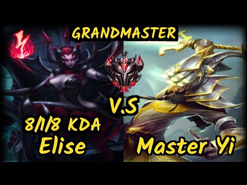 SevenArmy (ELISE) vs MASTER YI - 8/1/8 KDA JUNGLE GAMEPLAY - EUW Ranked GRANDMASTER