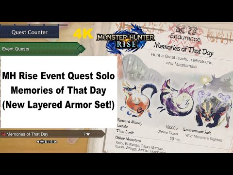 MH Rise Event Quest Solo - Memories of That Day (New Layered Armor Set!)
