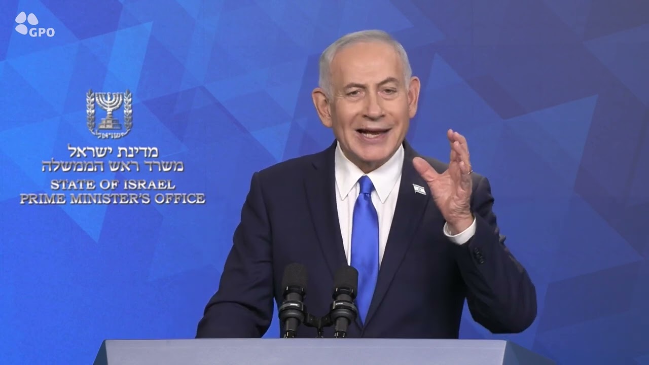 ראש הממשלה בנימין נתניהו בהצהרה לתקשורת