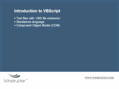 VBScript - Introduction to VBScript (1 - 9)