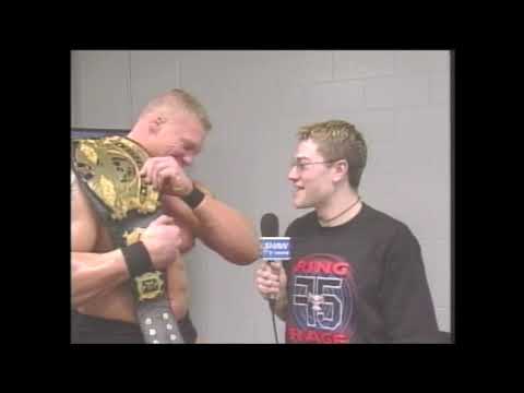 Brock Lesnar breaks character & laughs, makes me start over 2004 backstage interview, Smackdown WWE